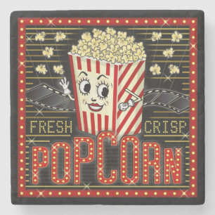 Filmtheater Marquee Home Bioscoop Popcorn aangepas Stenen Onderzetter