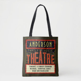 Filmtheater Marquee Home Cinema op maat Tote Bag