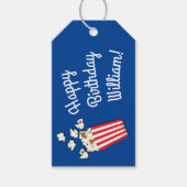 Filmtheater Popcorn Birthday Party Cadeaulabel (Voorkant)