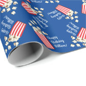 Filmtheater Popcorn Birthday Party Cadeaupapier (Rol Hoek)