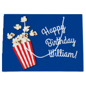 Filmtheater Popcorn Birthday Party Groot Cadeauzakje (Voorkant)