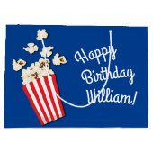 Filmtheater Popcorn Birthday Party Groot Cadeauzakje (Achterkant)