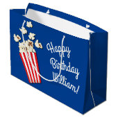 Filmtheater Popcorn Birthday Party Groot Cadeauzakje (Achterkant Gekanteld)