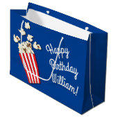 Filmtheater Popcorn Birthday Party Groot Cadeauzakje (Voorkant Gekanteld)