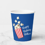 Filmtheater Popcorn Birthday Party Papieren Bekers (Achterkant)