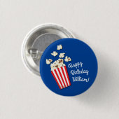 Filmtheater Popcorn Birthday Party Ronde Button 3,2 Cm (Voorkant /achterkant)