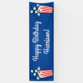 Filmtheater Popcorn Birthday Party Spandoek (Verticaal)