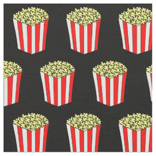 Filmtheater Popcorn Box Retro Black Patroon Stof