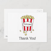 Filmtheater Popcorn Rood Witte Emmer Bedankt Briefkaart (Voorkant / Achterkant)