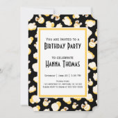 Filmtheater Popcorn Theme Birthday Uitnodiging (Voorkant)