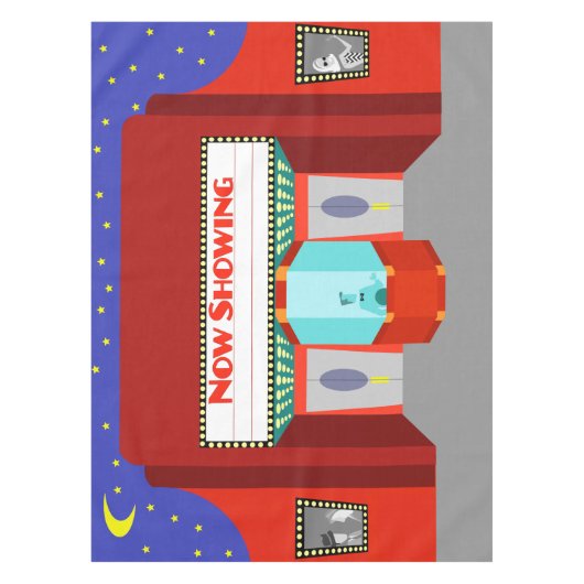 Filmtheater Retro Tablecloth Tafelkleed (Voorkant)