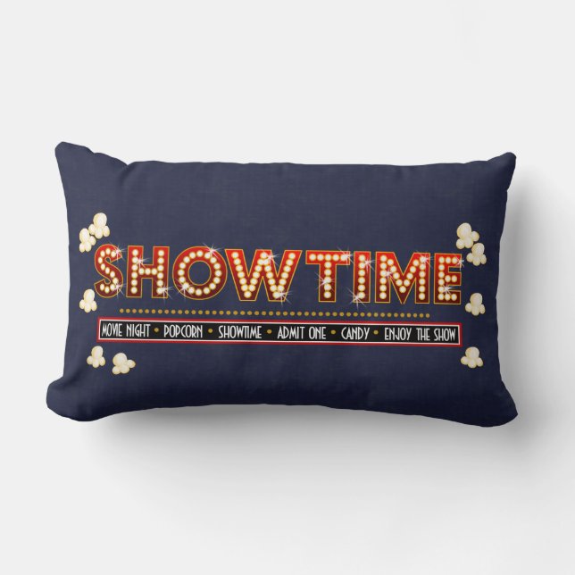 Filmtheater Showtime Pillow - Navy background Kussen (Voorkant)