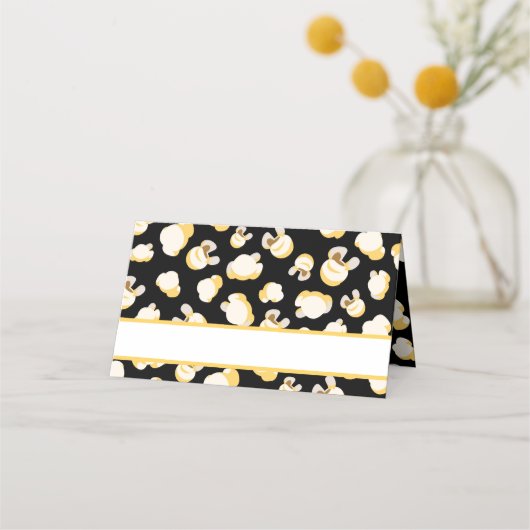 Filmtheater Theme Birthday Popcorn Patroon Plaatskaartje (Voorkant)