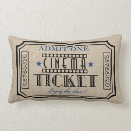 Filmtheater Ticket Pillow - blauw accent Kussen