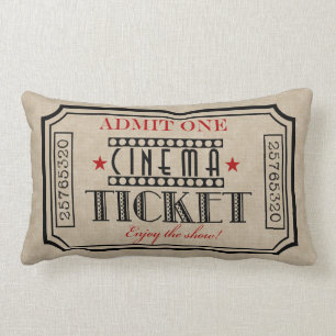Filmtheater Ticket Pillow-rood accent Kussen
