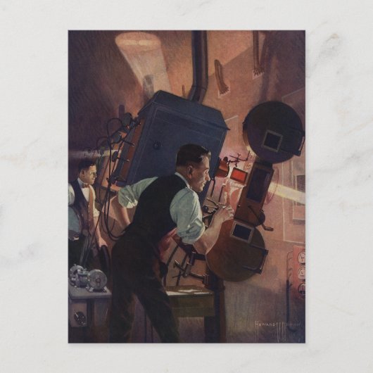 Filmtheaterprojectionist, Vintage Business Briefkaart (Voorkant)
