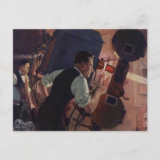 Filmtheaterprojectionist, Vintage Business Briefkaart (Voorkant)