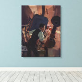 Filmtheaterprojectionist, Vintage Business Canvas Afdruk (Insitu (Houten vloer))