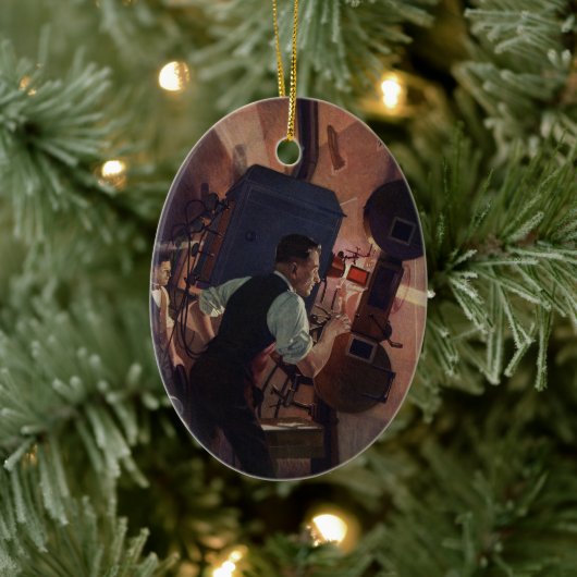 Filmtheaterprojectionist, Vintage Business Keramisch Ornament (Boom)