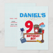 Filmtheebioscoop Birthday Boy Theme Party Kaart (Voorkant / Achterkant)