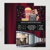 Filmthema 2 filmstrip popcorn kaart (Voorkant / Achterkant)