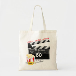 Filmthema 60e verjaardag tote bag