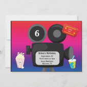 Filmthema aanpasbaar verjaardagsfeest kaart (Voorkant)