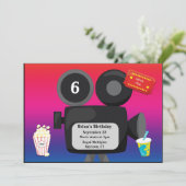 Filmthema aanpasbaar verjaardagsfeest kaart (Staand voorkant)