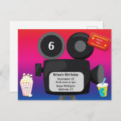 Filmthema Feest Uitnodiging (Voorkant / Achterkant)