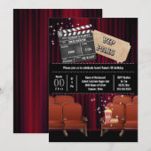 Filmthema in popcorn filmkaartje kaart (Voorkant / Achterkant)