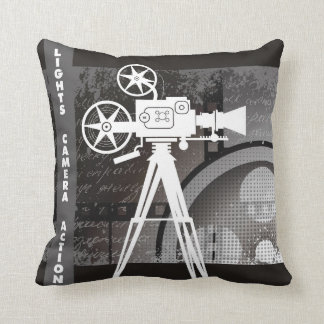 Filmthema Pillow, lampjes, camera, actie 16x16 Kussen