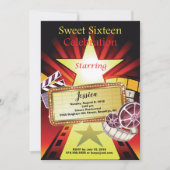 Filmthema Sweet 16 Uitnodiging (Voorkant)
