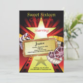 Filmthema Sweet 16 Uitnodiging (Staand voorkant)