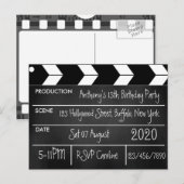 Filmthema verjaardagsfeestje op een schoolbord briefkaart (Voorkant / Achterkant)
