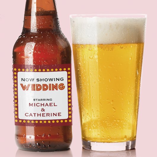 Filmthema Weddenschappen met namen Bier Etiket