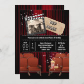 Filmthemafoto in ticket popcornfeest kaart (Voorkant / Achterkant)