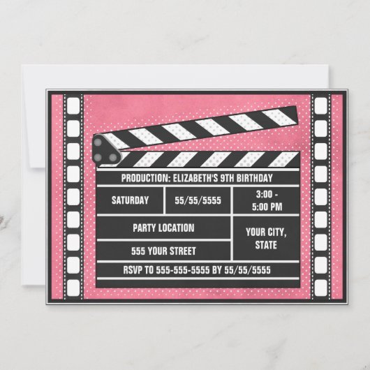 Filmthuispartij Clapboard Red Kaart (Voorkant)