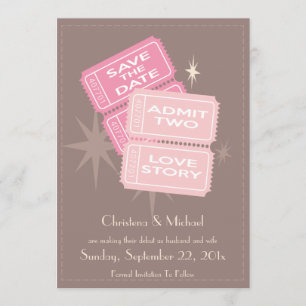 Filmtickets Sla de datumkaart op (bruin) Save The Date