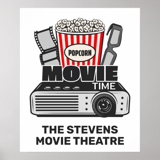 Filmtijd aangepaste tekst poster (Voorkant)