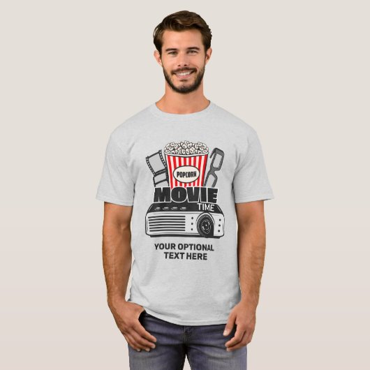 Filmtijd aangepaste tekst t-shirt (Voorkant volledig)