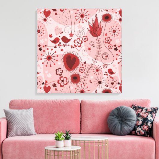 Filmtuin in rood canvas afdruk (Insitu (Woonkamer))