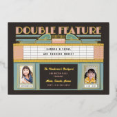 Filmtweeling tweetallen verjaardag folie uitnodiging (Voorkant)