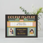 Filmtweeling tweetallen verjaardag folie uitnodiging (Staand Voorkant)