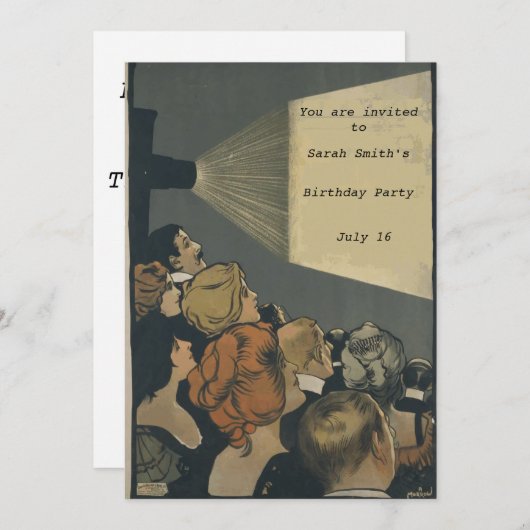  filmuitnodiging kaart (Voorkant / Achterkant)