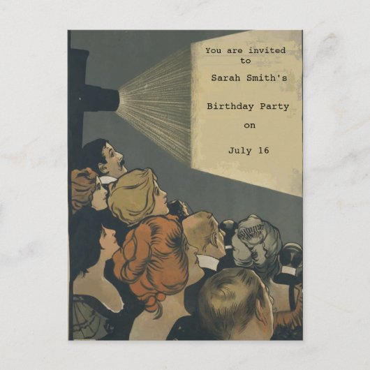 filmuitnodiging uitnodiging briefkaart (Voorkant)