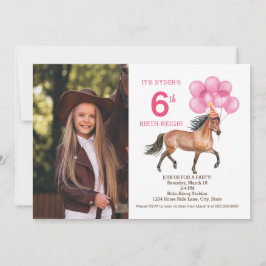 Filmuitnodiging voor roze paarden kaart