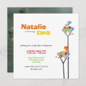 Filmvogelboom Kinder 2e verjaardag Stippen Kaart (Voorkant / Achterkant)