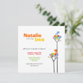 Filmvogelboom Kinder 2e verjaardag Stippen Kaart (Staand voorkant)