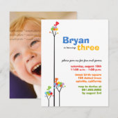 Filmvogelboom Kinder 3e verjaardag Stippen Kaart (Voorkant / Achterkant)