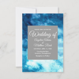 FilmWaterverf Floral Blue Modern Kaart